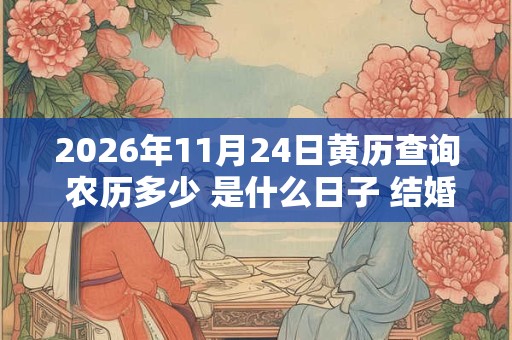 2026年11月24日黄历查询 农历多少 是什么日子 结婚吉时 2026年11月24日黄历查询 农历多少 是什么日子 结婚吉时