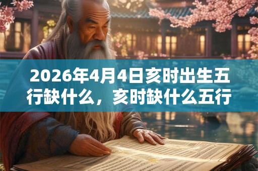 2026年4月4日亥时出生五行缺什么,亥时缺什么五行 2026年4月4日亥时出生五行缺什么,亥时缺什么五行