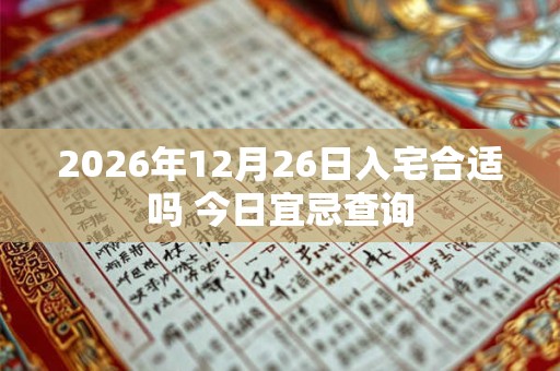 2026年12月26日入宅合适吗 今日宜忌查询