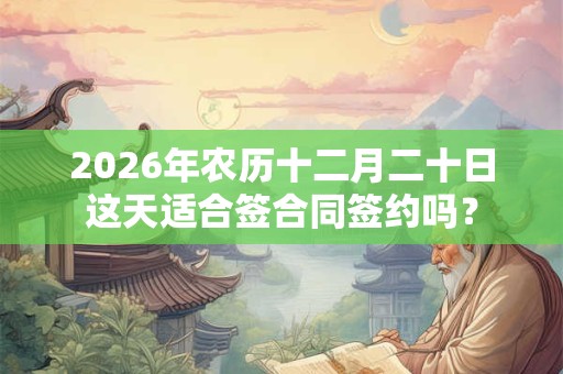 2026年农历十二月二十日这天适合签合同签约吗？
