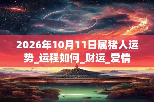 2026年10月11日属猪人运势_运程如何_财运_爱情