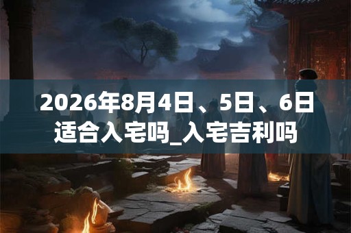 2026年8月4日、5日、6日适合入宅吗_入宅吉利吗 2026年8月4日、5日、6日适合入宅吗_入宅吉利吗