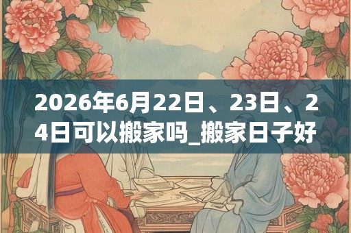 2026年6月22日、23日、24日可以搬家吗_搬家日子好吗