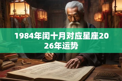 1984年闰十月对应星座2026年运势 1984年闰十月对应星座2026年运势