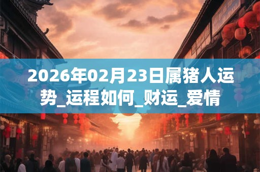 2026年02月23日属猪人运势_运程如何_财运_爱情 2026年02月23日属猪人运势_运程如何_财运_爱情