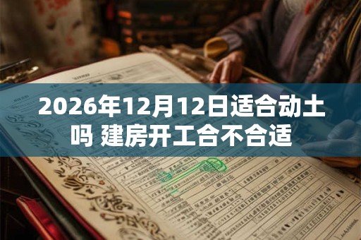 2026年12月12日适合动土吗 建房开工合不合适 2026年12月12日适合动土吗 建房开工合不合适