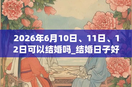 2026年6月10日、11日、12日可以结婚吗_结婚日子好吗