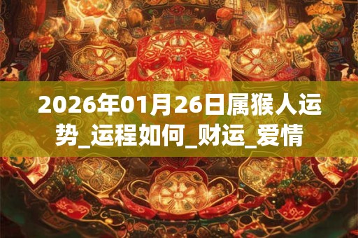 2026年01月26日属猴人运势_运程如何_财运_爱情 2026年01月26日属猴人运势_运程如何_财运_爱情