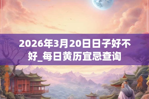 2026年3月20日日子好不好_每日黄历宜忌查询 2026年3月20日日子好不好_每日黄历宜忌查询