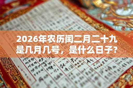 2026年农历闰二月二十九是几月几号,是什么日子? 2026年农历闰二月二十九是几月几号,是什么日子?