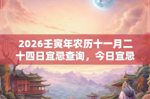 2026壬寅年农历十一月二十四日宜忌查询,今日宜忌是什么 2026壬寅年农历十一月二十四日宜忌查询,今日宜忌是什么