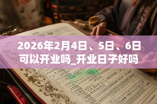 2026年2月4日、5日、6日可以开业吗_开业日子好吗 2026年2月4日、5日、6日可以开业吗_开业日子好吗