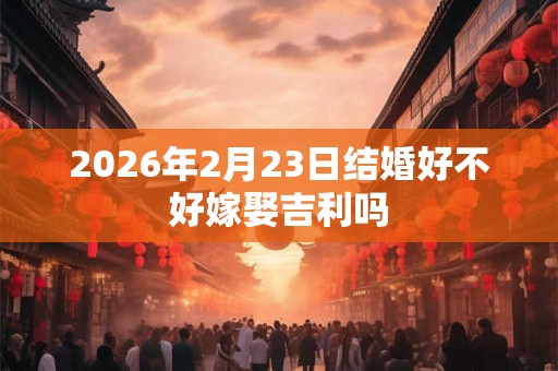 2026年2月23日结婚好不好嫁娶吉利吗 2026年2月23日结婚好不好嫁娶吉利吗