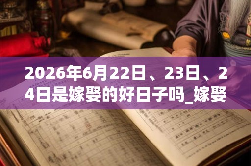 2026年6月22日、23日、24日是嫁娶的好日子吗_嫁娶可以吗 2026年6月22日、23日、24日是嫁娶的好日子吗_嫁娶可以吗