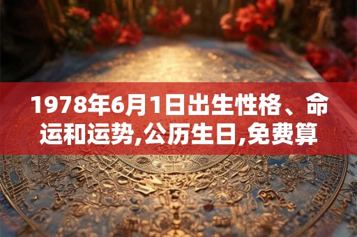 1978年6月1日出生性格、命运和运势,公历生日,免费算命 1978年6月1日出生性格、命运和运势,公历生日,免费算命