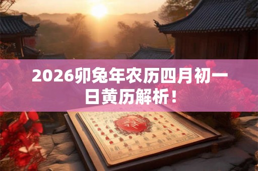 2026卯兔年农历四月初一日黄历解析! 2026卯兔年农历四月初一日黄历解析!