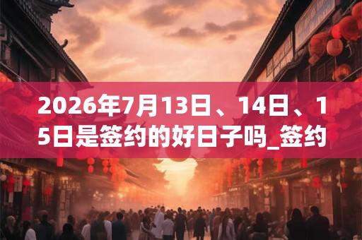 2026年7月13日、14日、15日是签约的好日子吗_签约可以吗 2026年7月13日、14日、15日是签约的好日子吗_签约可以吗