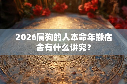 2026属狗的人本命年搬宿舍有什么讲究? 2026属狗的人本命年搬宿舍有什么讲究?
