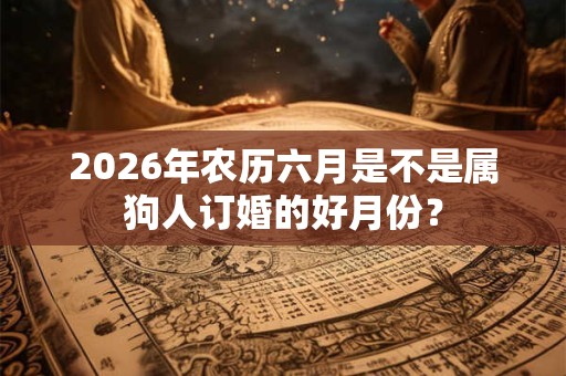 2026年农历六月是不是属狗人订婚的好月份? 2026年农历六月是不是属狗人订婚的好月份?