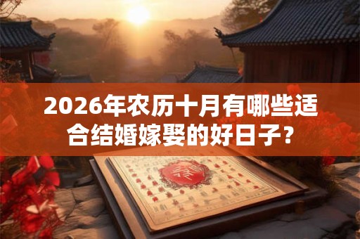 2026年农历十月有哪些适合结婚嫁娶的好日子? 2026年农历十月有哪些适合结婚嫁娶的好日子?