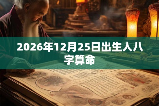2026年12月25日出生人八字算命