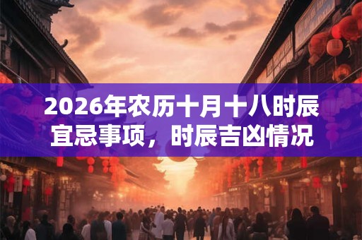 2026年农历十月十八时辰宜忌事项，时辰吉凶情况