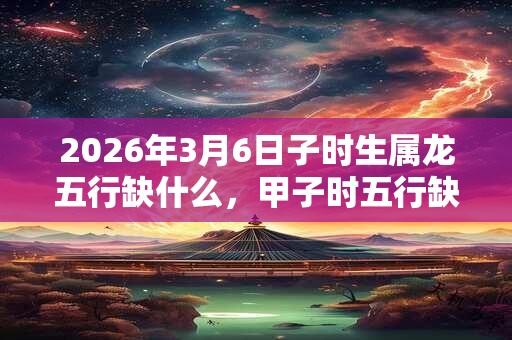 2026年3月6日子时生属龙五行缺什么,甲子时五行缺什么 2026年3月6日子时生属龙五行缺什么,甲子时五行缺什么