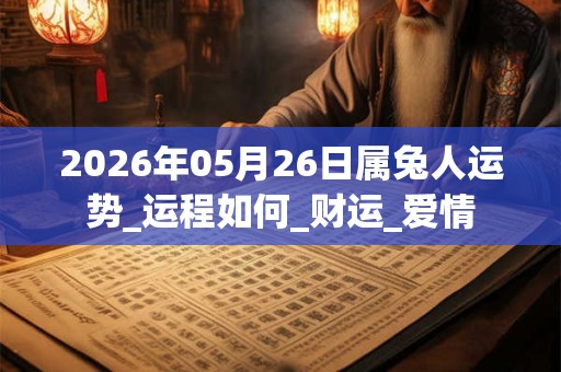 2026年05月26日属兔人运势_运程如何_财运_爱情