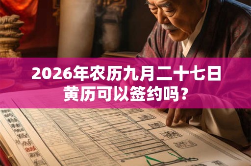 2026年农历九月二十七日黄历可以签约吗？