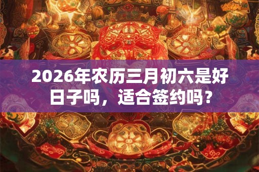 2026年农历三月初六是好日子吗，适合签约吗？
