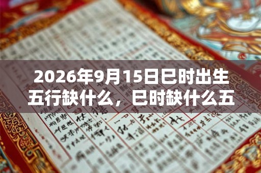 2026年9月15日巳时出生五行缺什么，巳时缺什么五行