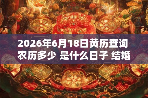 2026年6月18日黄历查询 农历多少 是什么日子 结婚吉时