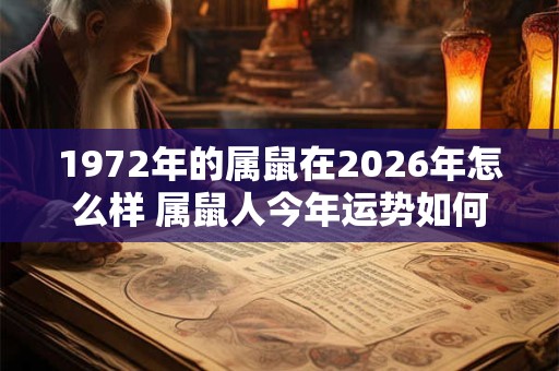 1972年的属鼠在2026年怎么样 属鼠人今年运势如何 1972年的属鼠在2026年怎么样 属鼠人今年运势如何
