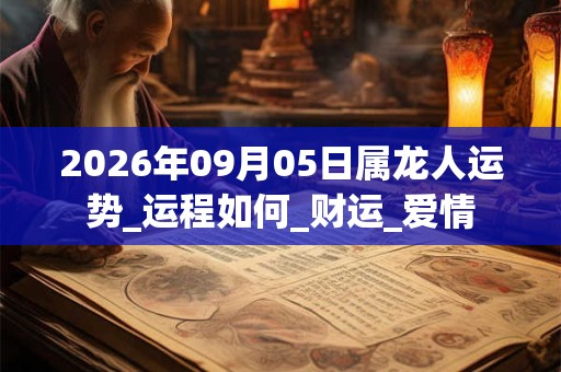 2026年09月05日属龙人运势_运程如何_财运_爱情 2026年09月05日属龙人运势_运程如何_财运_爱情
