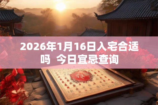 2026年1月16日入宅合适吗 今日宜忌查询 2026年1月16日入宅合适吗 今日宜忌查询