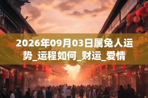 2026年09月03日属兔人运势_运程如何_财运_爱情