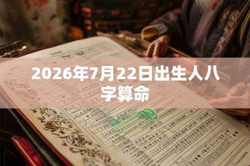 2026年7月22日出生人八字算命 2026年7月22日出生人八字算命