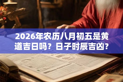 2026年农历八月初五是黄道吉日吗?日子时辰吉凶? 2026年农历八月初五是黄道吉日吗?日子时辰吉凶?