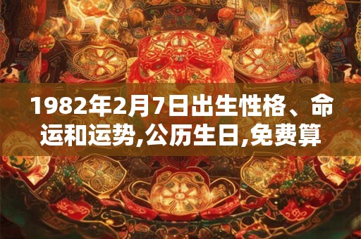 1982年2月7日出生性格、命运和运势,公历生日,免费算命 1982年2月7日出生性格、命运和运势,公历生日,免费算命