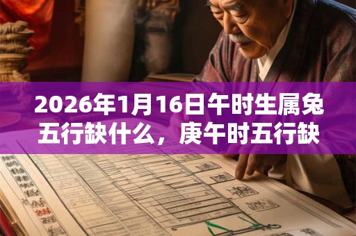 2026年1月16日午时生属兔五行缺什么，庚午时五行缺什么