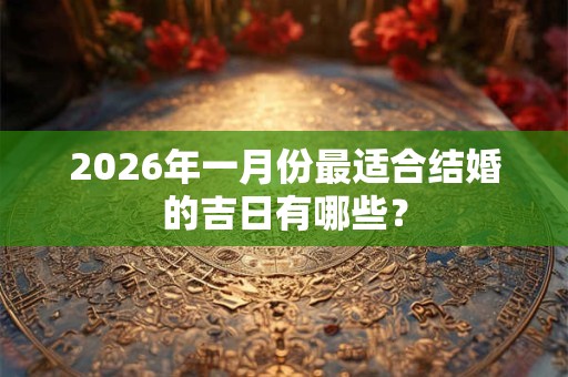 2026年一月份最适合结婚的吉日有哪些? 2026年一月份最适合结婚的吉日有哪些?