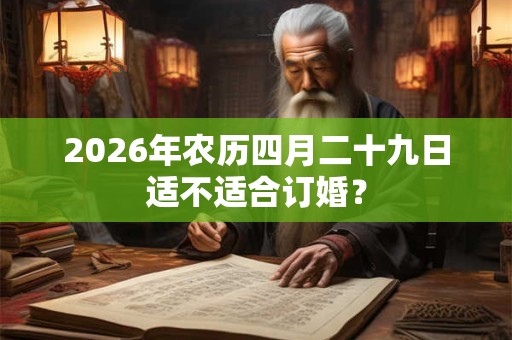 2026年农历四月二十九日适不适合订婚？