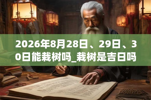 2026年8月28日、29日、30日能栽树吗_栽树是吉日吗