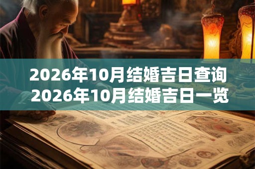 2026年10月结婚吉日查询 2026年10月结婚吉日一览表 2026年10月结婚吉日查询 2026年10月结婚吉日一览表