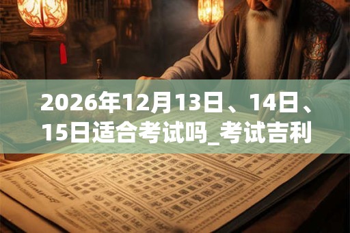 2026年12月13日、14日、15日适合考试吗_考试吉利吗 2026年12月13日、14日、15日适合考试吗_考试吉利吗
