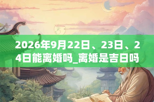 2026年9月22日、23日、24日能离婚吗_离婚是吉日吗 2026年9月22日、23日、24日能离婚吗_离婚是吉日吗