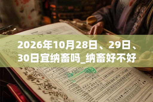 2026年10月28日、29日、30日宜纳畜吗_纳畜好不好