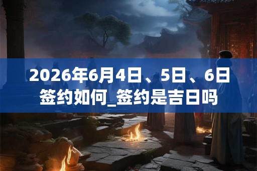 2026年6月4日、5日、6日签约如何_签约是吉日吗