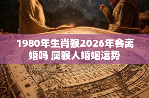 1980年生肖猴2026年会离婚吗 属猴人婚姻运势