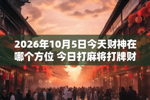 2026年10月5日今天财神在哪个方位 今日打麻将打牌财运方位! 2026年10月5日今天财神在哪个方位 今日打麻将打牌财运方位!